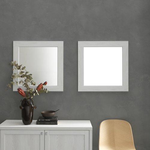 Miroir mural Modern, 60 x 60, Frêne Blanc