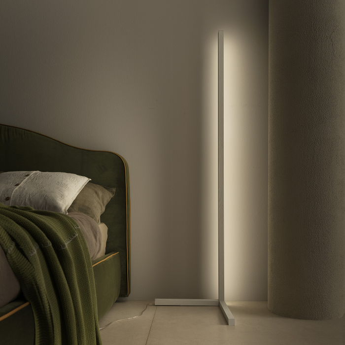 Floor Lamp Modern, 160 x 40, Ash White