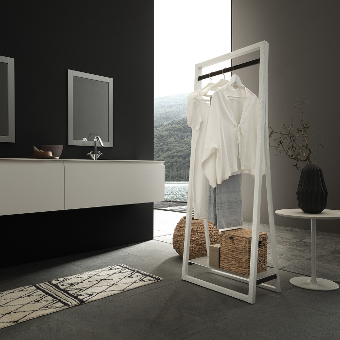 Kleiderständer Modern, 160 x 60 x 40, Esche Weiß