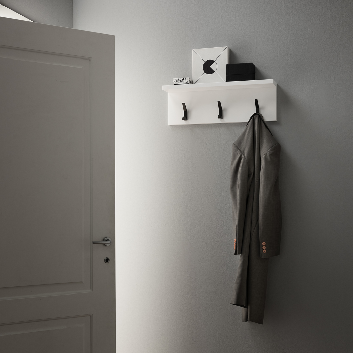Coat hanger with shelf Urban,  60 x 20, Matt White