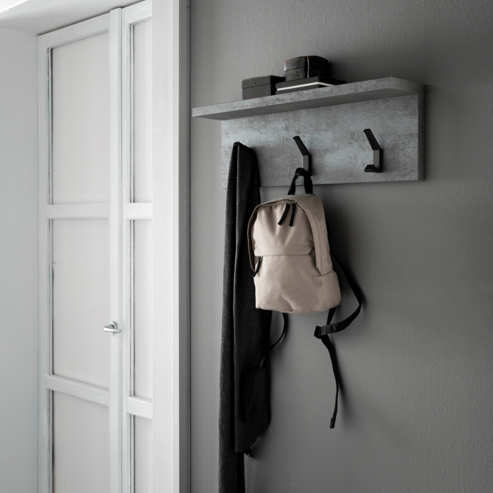 Coat hanger with shelf Urban, 60 x 20, Dark Concrete