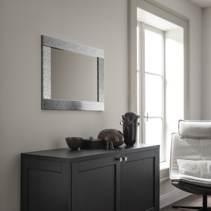 Wall Mirror Luxury, 76 x 56, Polished Silver